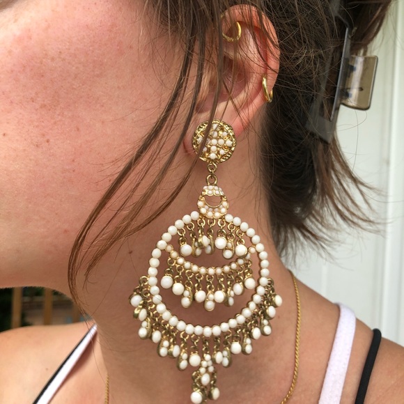 Aldo Jewelry - Gold & Cream Chandelier Earrings